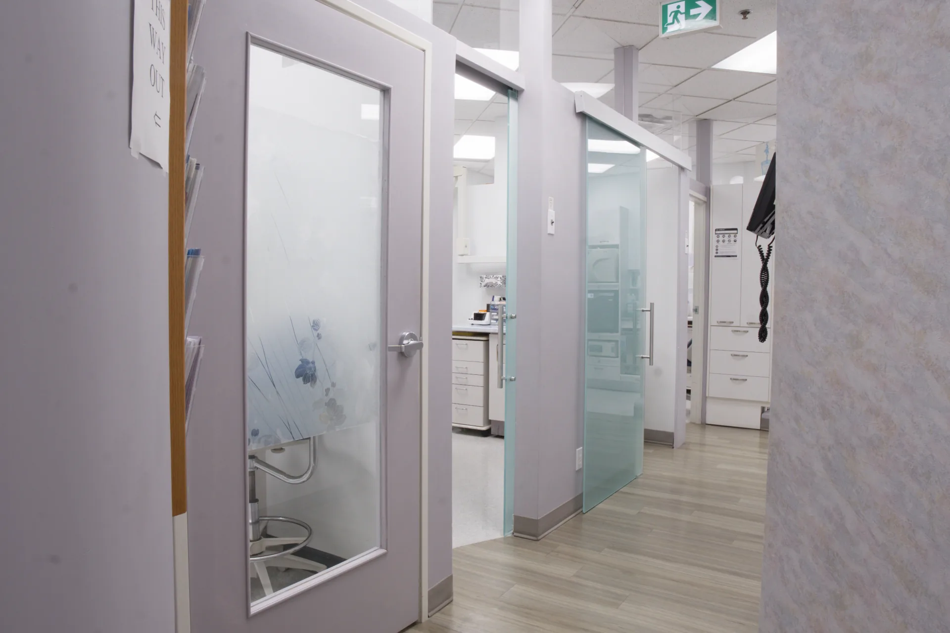 Hallway leading to the dental treatment rooms